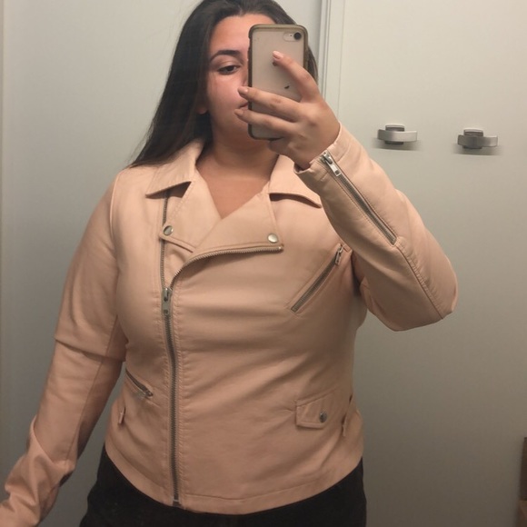 Blush pink faux leather jacket - Picture 1 of 3